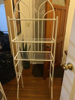 Metal shelves white organizer