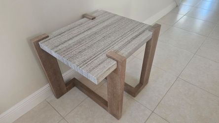 Wood and stone table