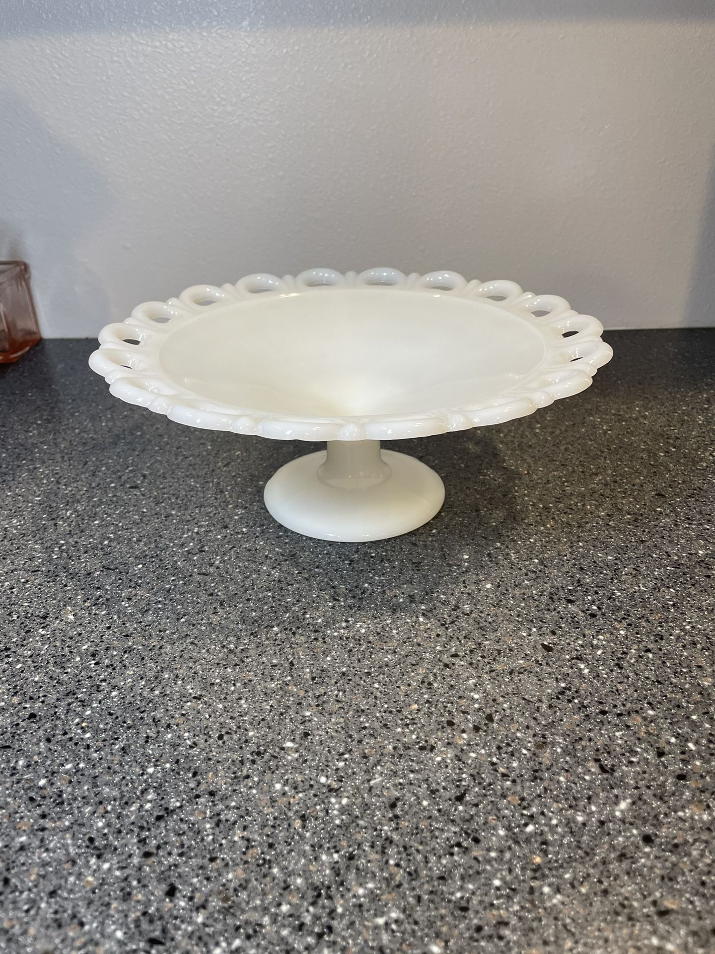 Anchor Hocking Milk Glass Fruit Bowl on Pedestal 11” dia