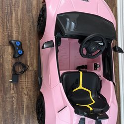 $120-Pink Lamborghini Huracan Performante toddler ride-on cars