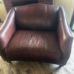 Brown leather couch