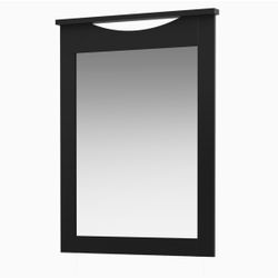 South Shore Contemporary Wall Mirror, Pure Black