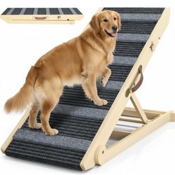 Dog Ramp, Portable Pet Ramp for Large Small Old Dogs Cats with 7 Adjustable Heights 11" to 26.6", Non-Slip High Traction Ramps for High Bed, Couch, Ho