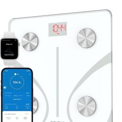 RENPHO Smart BMI,Weight Scale,Wireless, Digital Bathroom Body Composition/Fat Analyzer with Smartphone App sync with Bluetooth, 400 lbs - White Elis 1