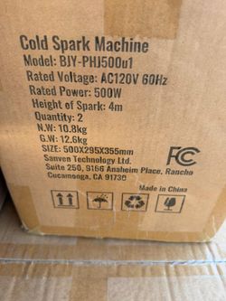 cold spark machine used to create controlled indoor fireworks effects.