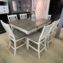 Two-Tone Counter Height Dining Room Set / 7pc