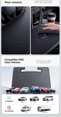 2-in-1 Car Steering Wheel Desk Tray & Car Seat Gap Filler Organizer