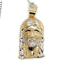 10k Gold Pendant Two Tone Jesus Face 4.1grams 146254 12