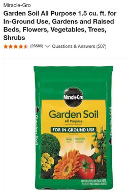 Miracle Gro Garden Soil 25 qt bags (READ DESCRIPTION!!)