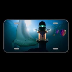 License Plate Novelty Car Front Lighthouse Beacon Ocean Deep Sea