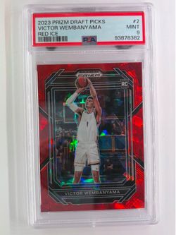Panini Prizm Draft Picks 2023 Victor Wembanyama #2 Red Ice RC PSA 9