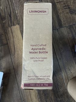 100% Pure Copper Water Bottle for Drinking – Extra Large 34 Oz Wide Mouth, Hammered Ayurvedic Copper Water Bottle with Straw – Handcrafted Leak-Proof 