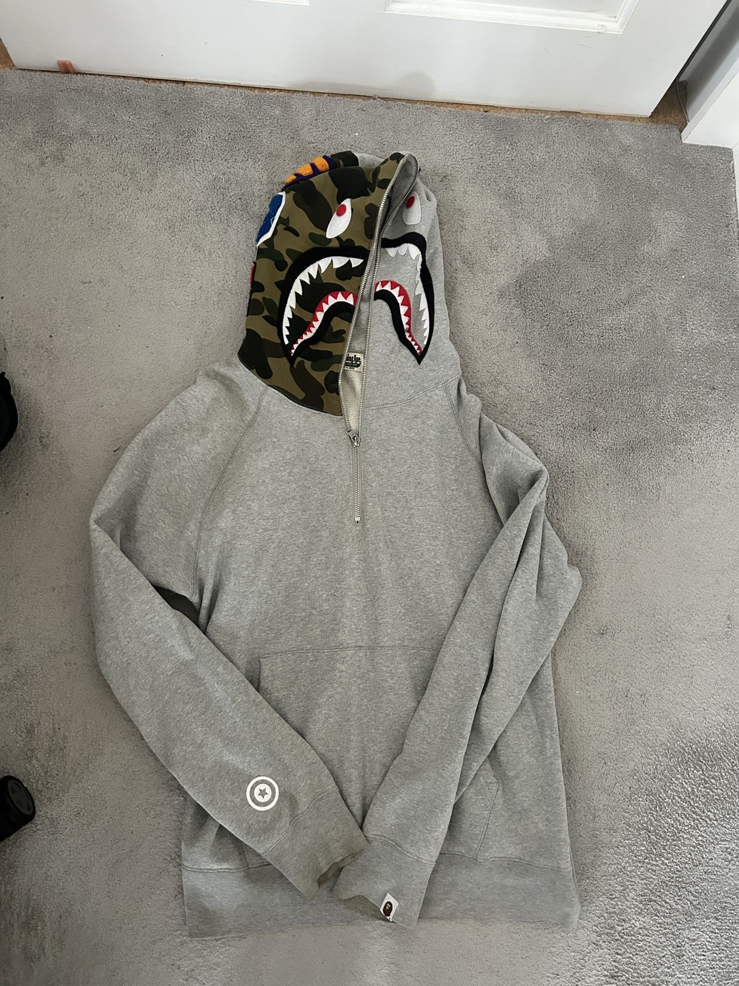 bape quarter zip hoodie