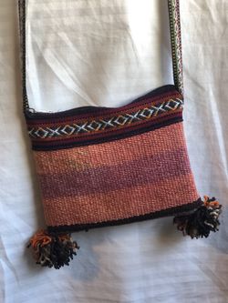 Tiny messenger bag, Peruvian bag, Handmade