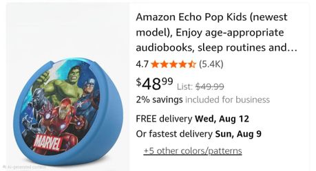 Amazon Echo Pop Kids Marvel