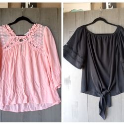 LIKE NEW WOMEN'S SIZE LARGE BLOUSES TAKE BOTH FOR $8