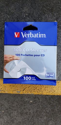 Verbatim 49976 CD/DVD Paper Sleeves with Clear Window, 100 pk