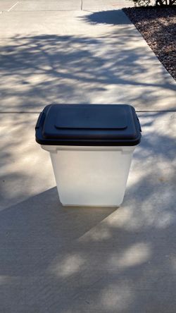 K9 pet food container. Made in USA. 17”tall 16”wide 10 1/2”deep