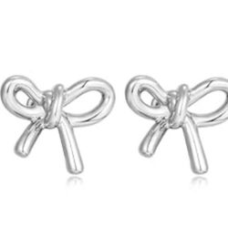 Silver Bow Earrings