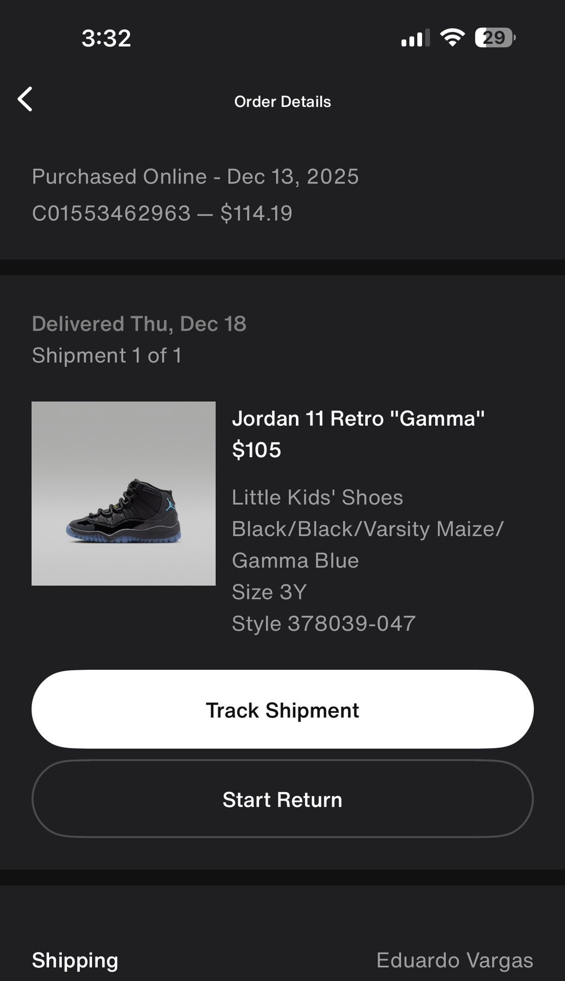 Retro 11’s Gamma Blue Side 3Y