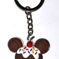 DISNEY PARKS MICKEY CUPCAKE KEYCHAIN – PINK
