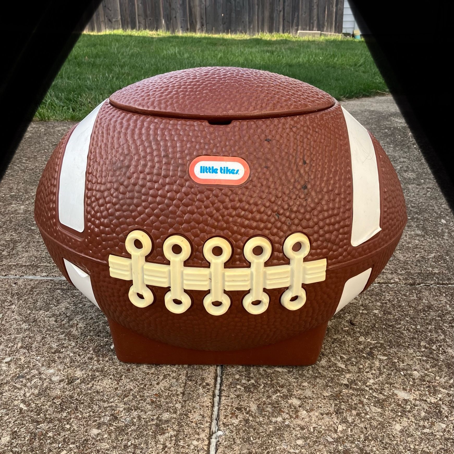 Little Tikes Football toy box chest hamper drink cooler Vintage