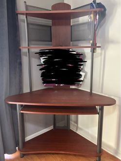 6 Ft Tall Corner Computer Desk w/ Hutch & Storage