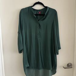 Vince Camuto Womens Silk Tunic Shirt
