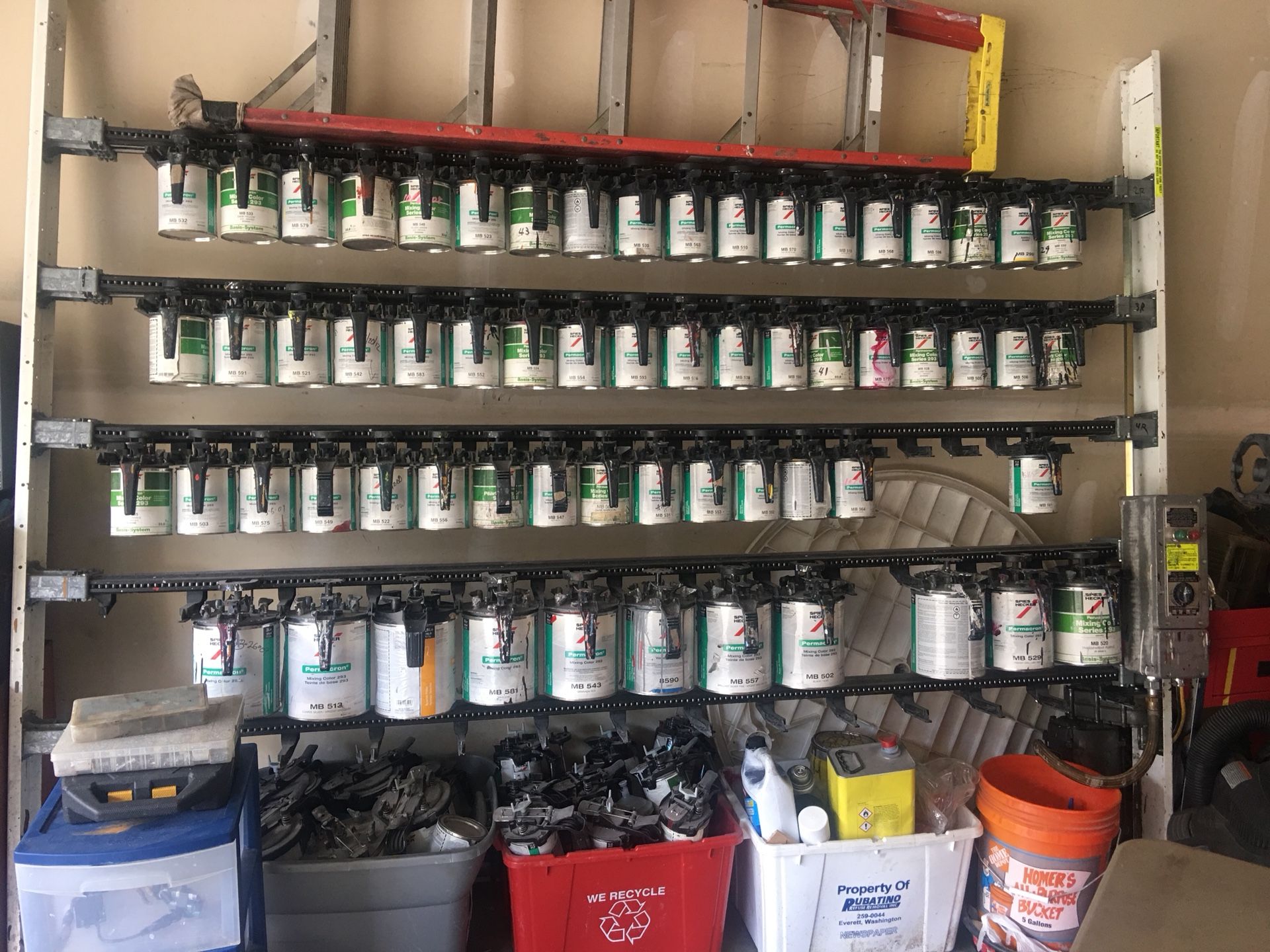 Spies Hecker auto paint and mixing station, scale and Manuel