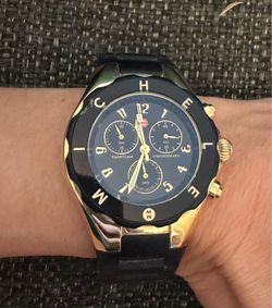 MICHELE black and gold watch