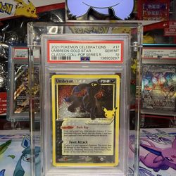 Psa 10 umbreon celebrations gold star