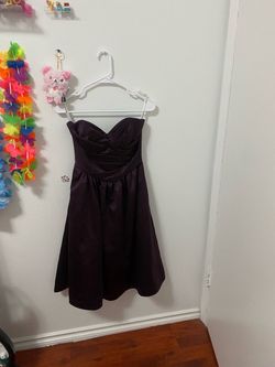 Purple David’s Bridal Strapless Dress