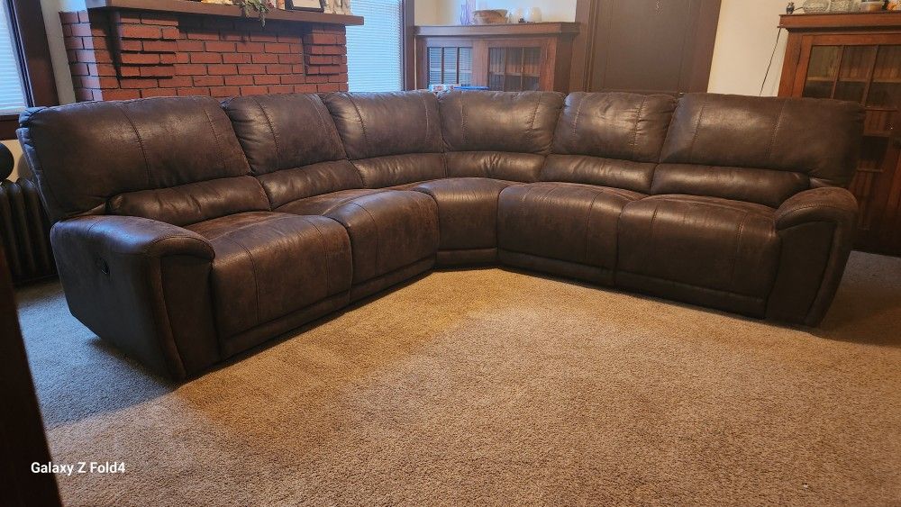 Chocolate Leather  Sectional