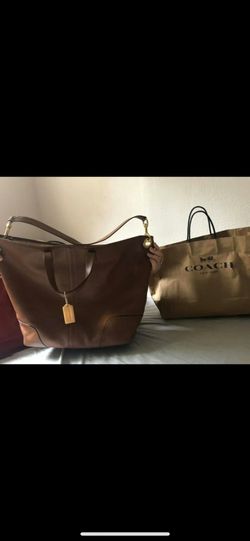 Travel leather coach bag