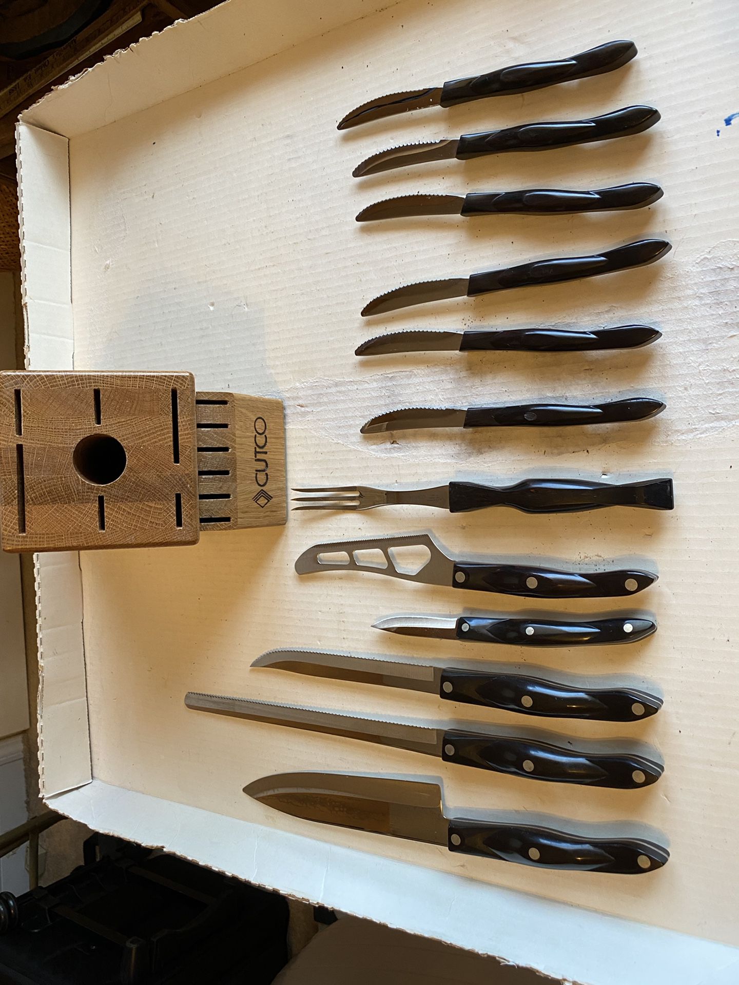 Cutco Knife Set With Block and Fork. Vintage -  Denmark