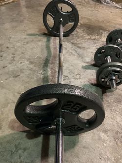 50 lb barbell curl bar with 25 pound weights plates gym equipment 25 weight plates 50 weight set