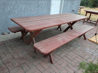 Wooden Table with Benches