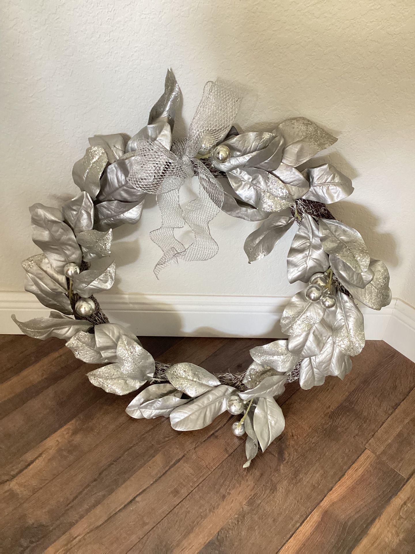 Christmas Wreath In Silver