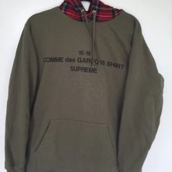 Supreme Comme Des Garcons Plaid Hoodie 