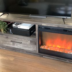 TV Stand with Electric Fireplace 