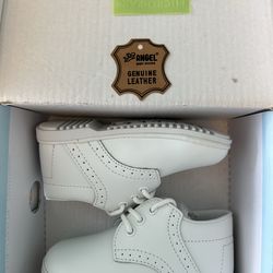 Angel Baby Boys Patent White Leather Dress Lace Up Oxfords