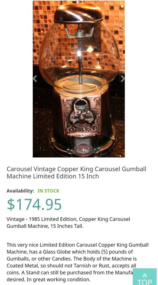 King Carousel Gumball Machine