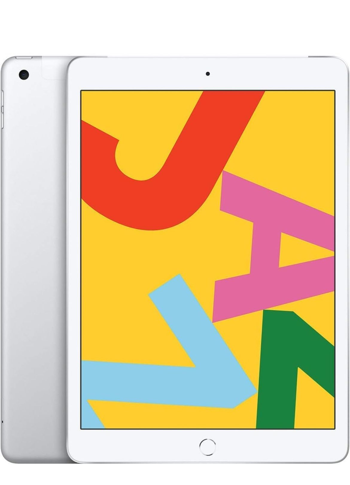 2019 Apple iPad 7th Gen (10.2 inch, Wi-Fi + Cellular, 32GB) Silver (Renewed)