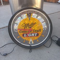 Antique Beer Signs And Clock