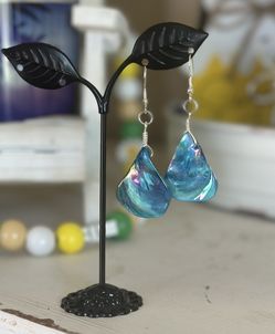 Blue Abalone Shell Earrings