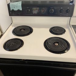 Coil Top Stove Range Oven White And Black 