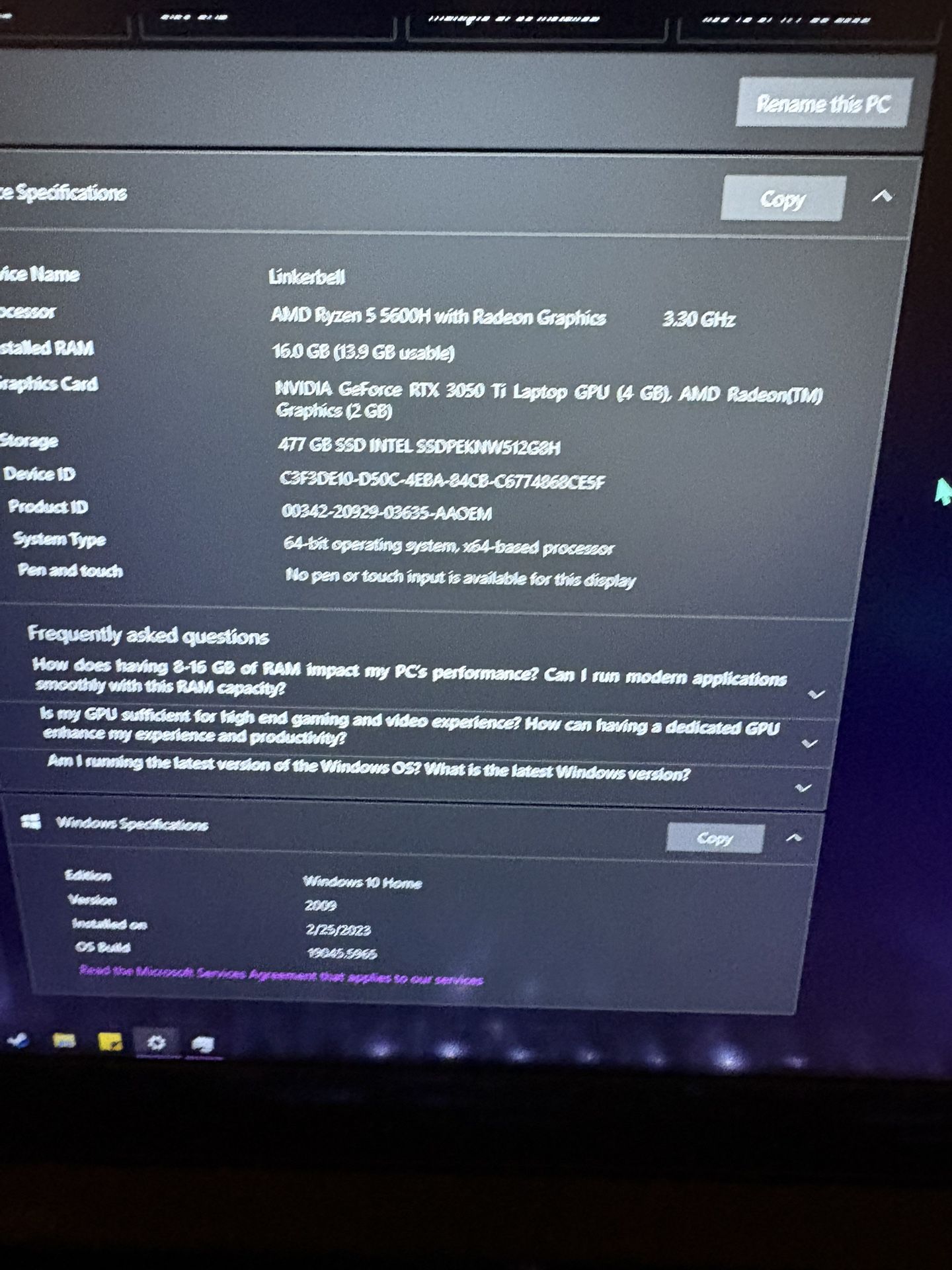 Gaming Laptop (Like New)