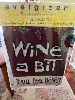 Evergreen Decorative Garden Flag Wine Theme