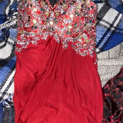 Beautiful Strapless Red Prom Dress