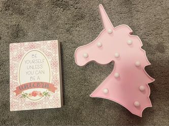 Pink Unicorn Marquee Light and Sign Set